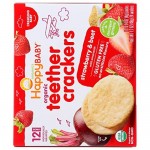 Happy Baby Teether Cracker Strawberry Pomegranate Beet 12 Count