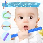 Hollow Teething Tubes with Teething Feeder Moduskye 9 in 1 Teething Tubes Set Soft Silicone Teething Toys for Babies (6-18 Months) Included 5 Teething Tubes Teething Spoon and 2 Cleaning Brushes