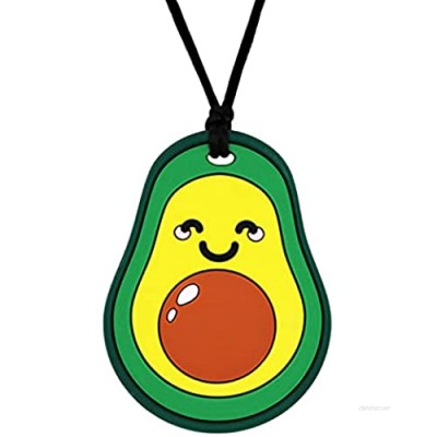 KongNai Sensory Chew Necklace for Boys Girls  Autism Chewable Necklace for Baby   Sensory Teething Necklace for Chewing Biting Needs  Silicone Avocado Chewy Necklace Oral Sensory Toys