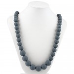 Nuby Teething Trends Round Beads Teething Necklace - Gray