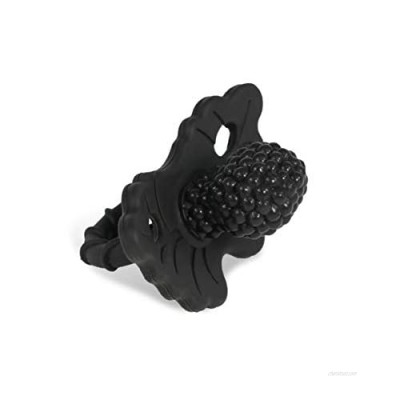 RaZbaby RaZberry Silicone Baby Teether Toy - BerryBumps Soothe Babies Sore Gums - Infant Teething - Hands Free Design - BPA Free - Easy-to-Hold Design - Teething Relief Pacifier - Fruit Shape - Black