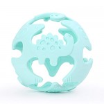 Silicone Baby Teething Toys Baby Teether Dinosaur Shape Dinosaur Baby Toys BPA Free Puzzle Sensory Teether Toy(Mint Green)