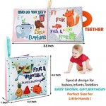 Soft Baby Cloth Book Set Baby's First Soft Crinkle 0-6 Months Baby Books & Teether Early Learning Educational Toys for Babies Infant Toddler 1 2 Year Old Baby Girl Boy &Up Baby Shower & Birthday Gift