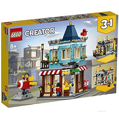 LEGO 31105 Creator 3-in-1 Townhouse Toy Store - Cake Shop - Florist Building Set with Flowers and Working Rocket Ride For Kids 8+ Years Old