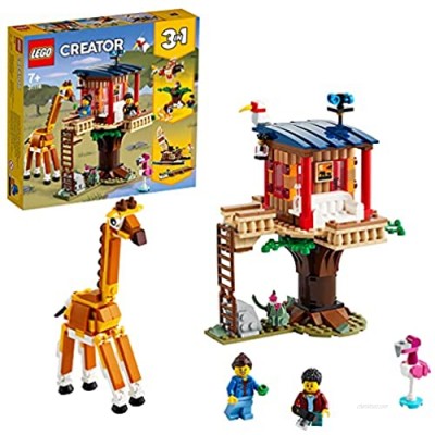 LEGO 31116 Creator 3 in 1 Safari Wildlife Tree House  Catamaran  Biplane Toy  Building Set with Boat  Plane and Toy Lion
