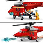 LEGO 60281 City Fire Rescue Helicopter Toy with Motorbike  Firefighter and Pilot Minifigures