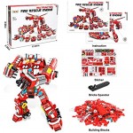 LUKAT Robot Building Toys for Boys 6 7 8 9 10 Year Old 836 Pcs Creative Construction STEM Learning Toy 35-in-1 Building Brick Kit Fire Truck Engineering Vehicles Building Block Set Best Gift for Kids