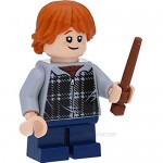 LEGO Harry Potter Mini Figure Ron Weasley as Child in Checked Hoodie with Magic Wands
