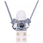 LEGO Ninjago Mini Figure Zane Titanium Ninja White Includes Two Rare Ninja Swords
