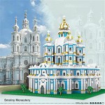 Smolny Institute Mini Building Blocks Russia Saint Petersburg Architecture 3D Model Micro Diamond Bricks Toys for Kid Gift (3737Pcs)