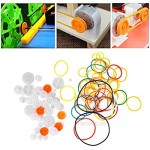40 Pcs Combination Modulus Package DIY Component Kit Transmission Belt Pulley Pulley Gears Toy Model Accessory for Toy Car for Toy