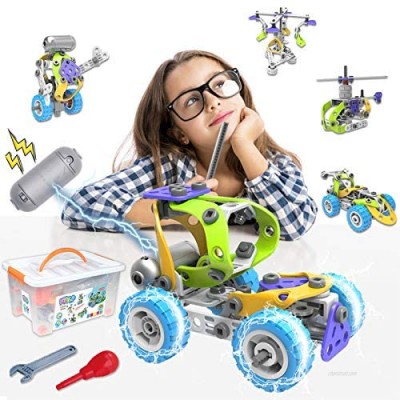 AceLife STEM Toys Kit 10 in 1 Motorized Educational Construction Engineering Building Blocks Toys Set for 6 7 8 9 10+ Year Old Boys & Girls Best Birthday Christmas Toy Gifts for Kids