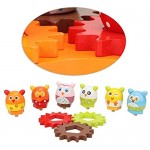 Colorful Animal Gears Toy Gears Building Blocks Construction Set Mechanical Gears Building Block Preschool Educational Toy for Boys Girls Kids