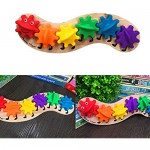 MIFASA Colorful Wooden Caterpillar Gear Toy Gear Wheel Inserted Building Blocks Educational Toys