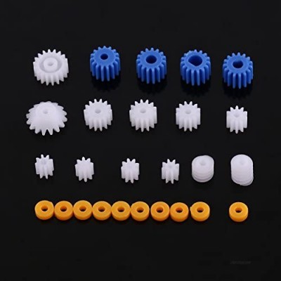 Plastic Gears Spindle Gears Plastic Spindle Worm Gear 26pcs Plastic Spindle Worm Gear & Sleeve 2MM/2.3MM/3MM/3.17MM/4MM for Aircraft Car Model