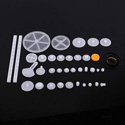 Qioniky Gears Kits Plastic Gears Pulley Belt Worm Kits Crown Gear Set Robot Motor Toy DIY Parts (34 gear packs)