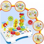 TOYANDONA 190Pcs Gears Building Blocks Construction Toy Set Gear Toys Early Learning Educational Toys for Children Boys Girls