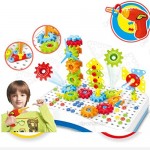 TOYANDONA 190Pcs Gears Building Blocks Construction Toy Set Gear Toys Early Learning Educational Toys for Children Boys Girls