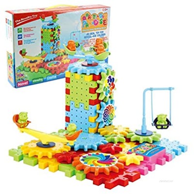 Uyuke 81PCS DIY Gear Building Blocks Toy Set Electric Building Blocks Motorized Spinning Gears Construction Educational Puzzles Toy Gift for Kids Children