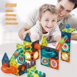 BINZKBB Magnetic Tiles Building Blocks 110PC Toys Set For Kids 3D Clear STEM Construction Toys Magnetic Marble Run Creativity Educational Toys for Ages 3 4 5 6 7 8+Year Old Boys Girls Gift