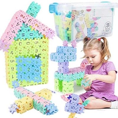 Building Blocks for Kids Number Math Building Blocks for Boy Girl Motor Skills Toys Stacking Cube Building Blocks DIY Assembly Puzzles Toys 96pcs/110pcsï¼ˆOptionalï¼‰