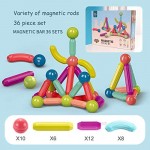 HYwot 36 PCS Magnetic Balls and Rods Set Magnet Building Sticks Set Building Blocks Tiles STEM Stacking Toys for Kids Juniors Toddlers
