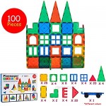 Playmager 3D Magnetic Building Tiles 100 Piece Set - Educational Toy Gift for Girls Boys Kids