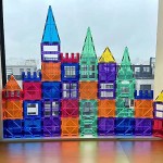 Queiting 46PCS Magnetic Building Blocks Educational Toys DIY 3D Construction Stacking Tiles Bricks Set Magnet Blocks Set Magnet Toys for Boys and Girls Creativity Educational Children's Toys